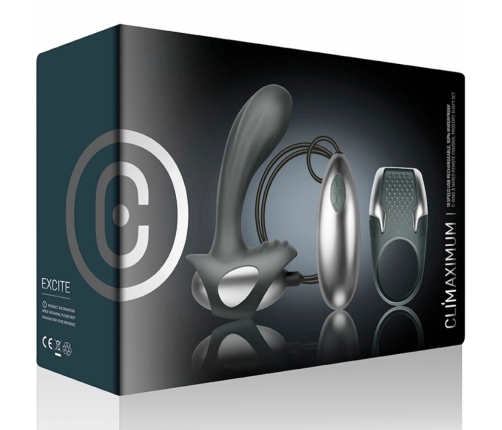 CLIMAXIMUM Excite Kit Silicone Intimate Ring & Wired Stimulation System