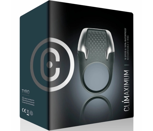 Climaximum Tyro Vibrating Silicone Ring with LED, Waterproof, USB Rechargeable
