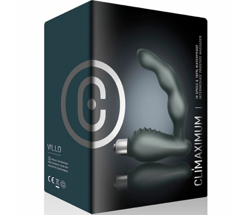 CLIMAXIMUM Villo Stepped Prostate Vibrator 10-Speed Silicone Black