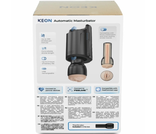 Kiiroo Keon WiFi Interactive Intimate Device Combo with Feel Stroker, Pale