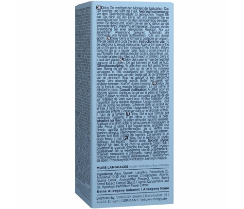 Mister Size Delay Gel 50 ml - Extended Comfort Water-Based Formula