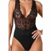 PASSION Evalie Bodysuit Black L/XL - Elegant Lace Open Back Design