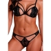 PASSION Anuvera Lingerie Set Black L/XL - Lace Bra & Thong, Adjustable Straps