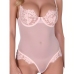 Passion Zovel Bodysuit Light Pink S/M - Sheer Mesh & Lace Design