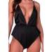 PASSION SENSIE Satin Bodysuit Black S/M Adjustable Straps
