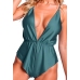 PASSION Sensie Bodysuit Teal S/M Satin Effect Adjustable Straps