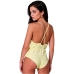 PASSION SENSIE Bodysuit Lemon L/XL - Satin-Effect, Adjustable Straps