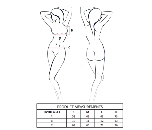 PASSION - TIVOLEA SET SUJETADOR + TANGA NEGRO L/XL