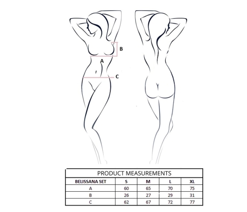 PASSION - BELISSANA SET SUJETADOR + TANGA AZUL L/XL