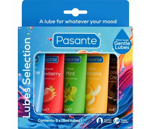 PASANTE - PACK LUBRICANTES SABORES VARIADOS 5 UDS X 15 ML