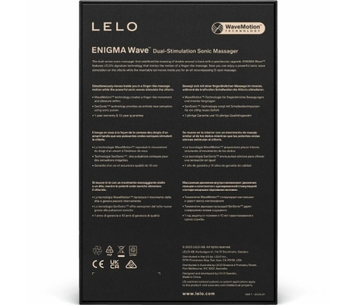 LELO ENIGMA Wave Triple Motor Sonic Massager Black 182mm