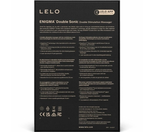 LELO ENIGMA Double Sonic Intimate Device Black, App-Control, 8 Modes
