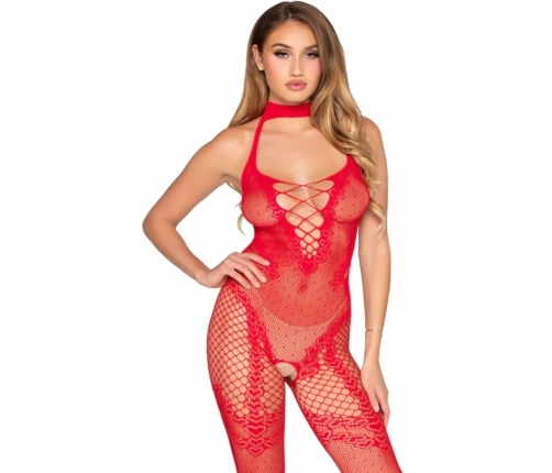 Leg Avenue 89336 Bodystocking Red Polka Dot Mesh One Size