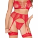 LEG AVENUE - 89359 SET TOP + TANGA + LIGUERO ROJO - TALLA ÚNICA
