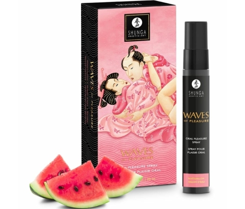 Shunga Waves Pleasure Spray Watermelon 20ml - Moisturizing Oral Formula