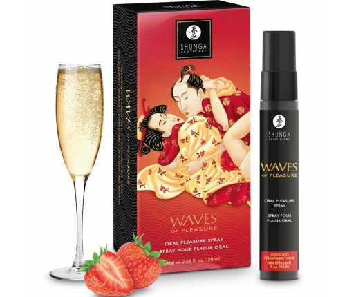 Shunga Waves Pleasure Spray Seductive Strawberry 20ml Refreshing Formula