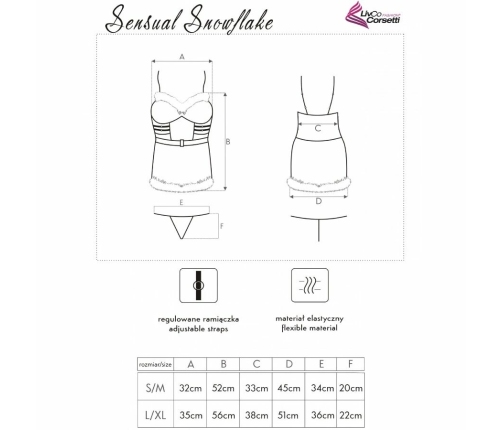 Livco Corsetti Fashion Sensual Snowflake 3-Piece Christmas Set L/XL