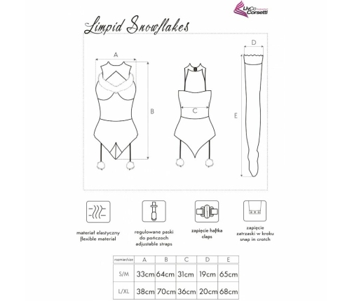 LivCo Corsetti Fashion LC 90604 Festive Body Set with Stockings & Headband S/M