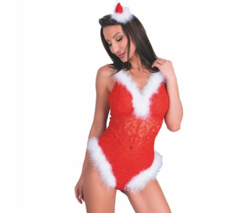 LivCo Corsetti Fashion LC 90706 Festive Christmas Bodysuit S/M Red-White