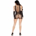 Leg Avenue 81679 Black Lace Mesh Mini Dress & Gloves One Size