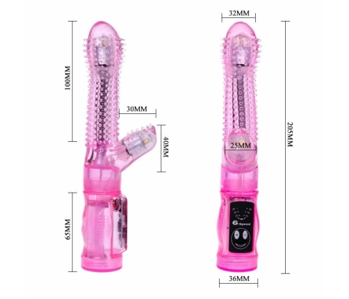 Baile Intimate Lover Tease Lilac Multifunction Waterproof Vibrator 23cm