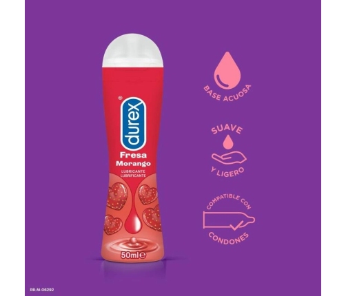Durex Play Strawberry Intimate Gel 50ml - Fruity Aroma, Sugar-Free