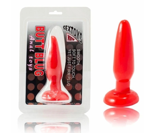 Baile Anal Plug Small Red 15cm with Suction Cup Flexible Material