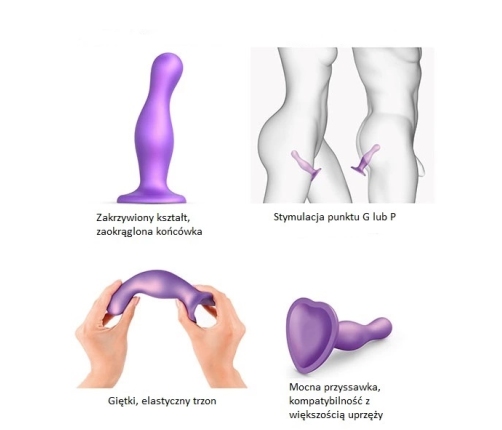Strap-On-Me - Dildo Plug Curvy Metallic Purple L