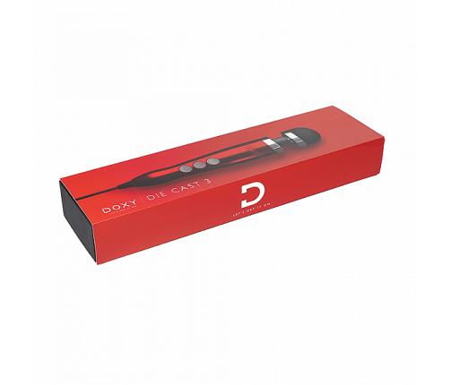 DOXY Number 3 Die Cast Wand Massager Candy Red Lightweight 28cm