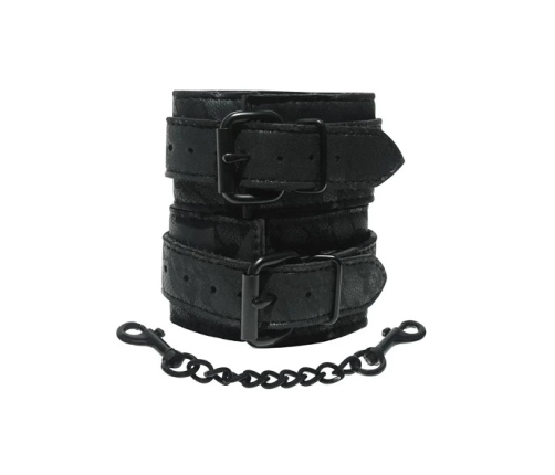 Sportsheets Sincerely Lace Cuffs - Elegant Black Adjustable Model