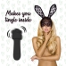 FeelzToys Mister Bunny Black - masażer wodoodporny z 2 nakładkami, 13.5 cm