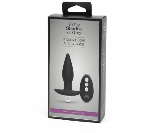 Fifty Shades of Grey Relentless Vibrations Remote Silicone Plug Black