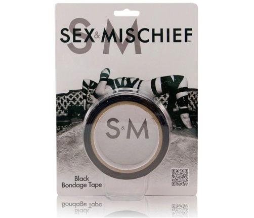 Sportsheets S&M Black Bondage Tape Multipurpose Non-Sticky 20m