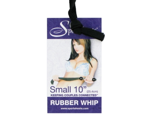 Sportsheets S&M Rubber Whip Small Black 25 cm - Flexible Handle