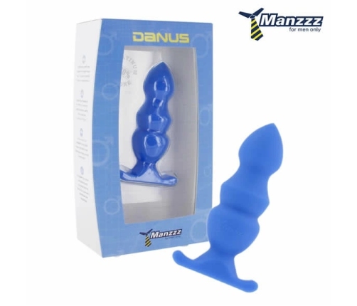 ManzzzToys Danus - niebieski plug z silikonowymi wypustkami, 10 cm