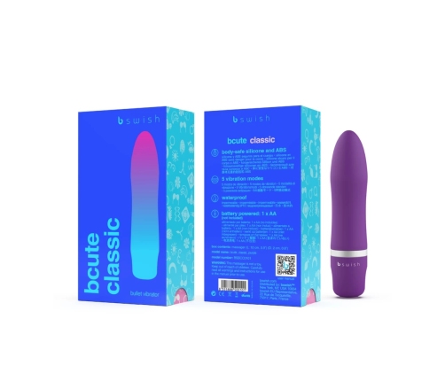 B Swish Bcute Classic Compact Silicone Massager Purple 10cm