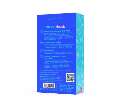 B Swish Bcute Classic Compact Silicone Massager Purple 10cm