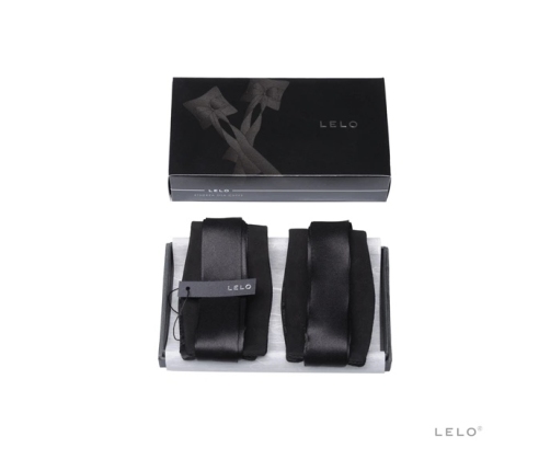 LELO Etherea Silk Cuffs Black - Luxurious Restraint with Suede & Silk Finish