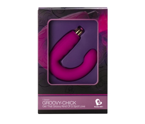 Rocks-Off Groovy-Chick G-Spot Silicone Stimulator, 7 Modes, Waterproof