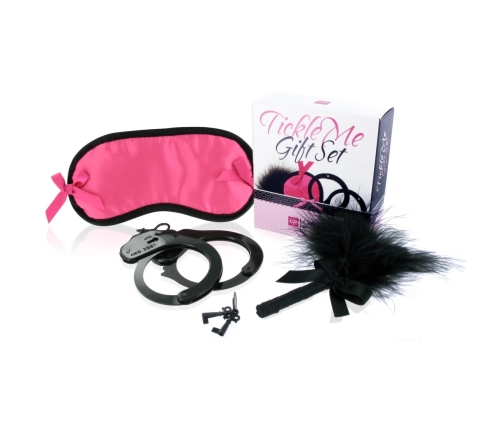 LoversPremium Tickle Me Pink Sensory Bondage Set with Feather and Blindfold