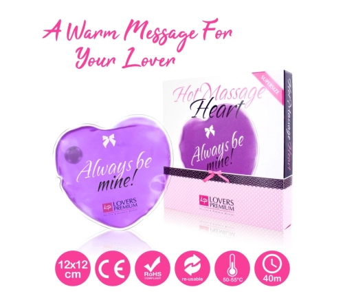 LoversPremium Hot Massage Heart XL Reusable Body Warmer 12x12cm Red