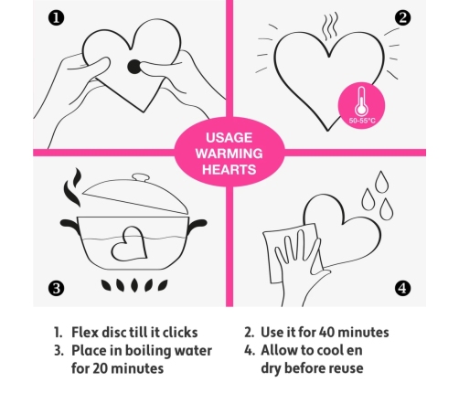 LoversPremium Hot Massage Heart XL Reusable Body Warmer 12x12cm Red