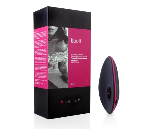 B Swish bSoft Premium Handheld Massager Black Magenta 7 Modes