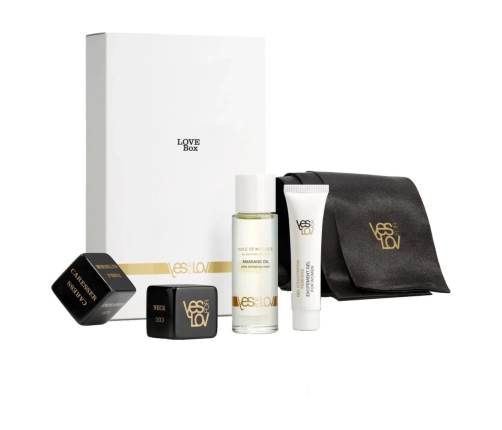 YESforLOV Love Box Sensual Gift Set with Massage Oil & Accessories