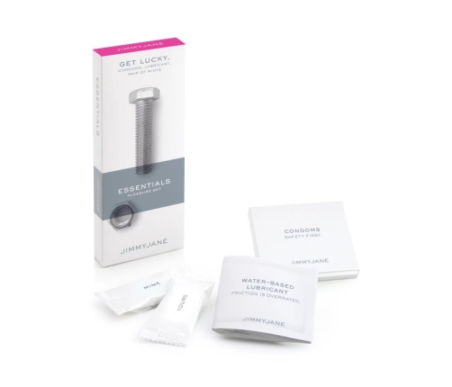 Jimmyjane Essentials Pocket Pleasure Set - Travel Kit with Lubricant & Condoms