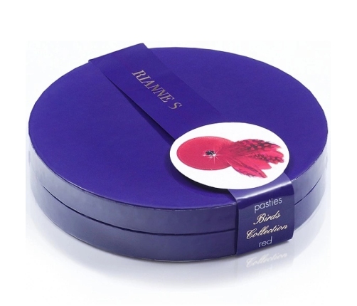 Rianne S Pasties Birds Red - Elegant Leather & Feather Accessory