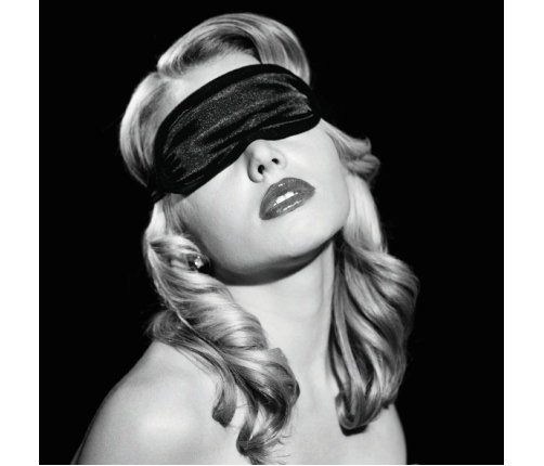 Sportsheets S&M Satin Blindfold Black - Adjustable Soft Eye Mask