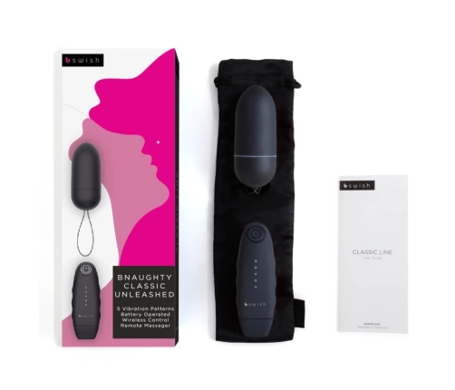 B Swish bnaughty Classic Unleashed Remote Bullet Black 5 Modes