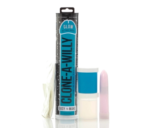 Clone-A-Willy Glow-in-the-Dark Blue Molding Kit Vibrating Model