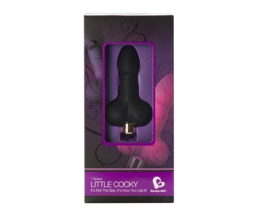 Rocks-Off Little Cocky 7-Speed Silicone Black Compact Model
